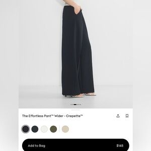 Aritzia Efforless Pant Wider Crepette in Black